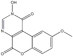 2-Hydroxy-9-methoxy-1H-[1]benzopyrano[3,4-d]pyrimidine-1,5(2H)-dione,,结构式