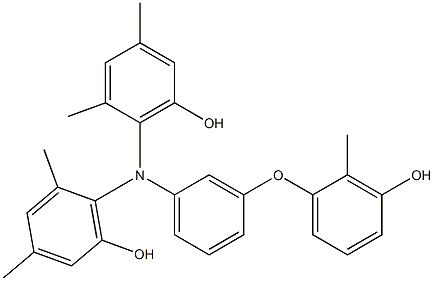 N,N-Bis(6-hydroxy-2,4-dimethylphenyl)-3-(3-hydroxy-2-methylphenoxy)benzenamine Structure