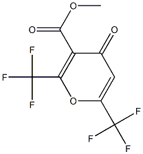 2,6-Bis(trifluoromethyl)-4-oxo-4H-pyran-3-carboxylic acid methyl ester,,结构式