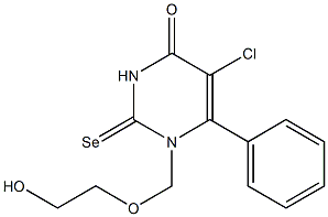 1-(2-Hydroxyethoxymethyl)-5-chloro-6-phenylselenouracil,,结构式