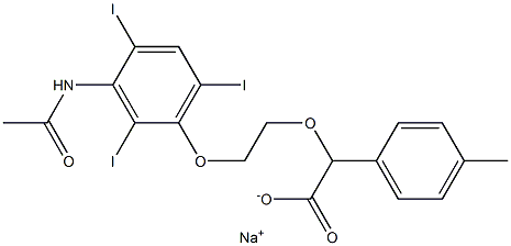 2-[2-[3-(アセチルアミノ)-2,4,6-トリヨードフェニルオキシ]エトキシ]-2-(p-トリル)酢酸ナトリウム 化学構造式