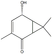 (5S)-5-Hydroxy-3,7,7-trimethylbicyclo[4.1.0]hept-3-en-2-one Struktur