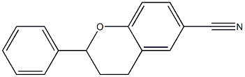 2-フェニル-3,4-ジヒドロ-2H-1-ベンゾピラン-6-カルボニトリル 化学構造式