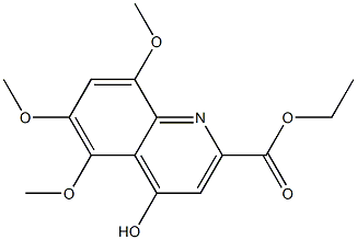 4-ヒドロキシ-5,6,8-トリメトキシ-2-キノリンカルボン酸エチル 化学構造式