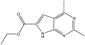 2,4-Dimethyl-7H-pyrrolo[2,3-d]pyrimidine-6-carboxylic acid ethyl ester,,结构式