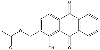 1-ヒドロキシ-2-(アセトキシメチル)アントラセン-9,10-ジオン 化学構造式