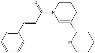 1,2,3,4-テトラヒドロ-1-[(E)-1-オキソ-3-フェニル-2-プロペニル]-5-[(S)-2-ピペリジニル]ピリジン 化学構造式