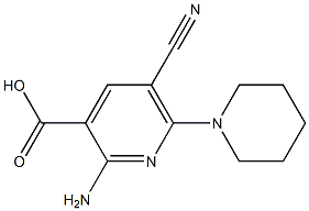 2-Amino-5-cyano-6-piperidino-3-pyridinecarboxylic acid