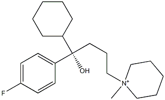 1-[(S)-4-Hydroxy-4-cyclohexyl-4-(4-fluorophenyl)butyl]-1-methylpiperidinium Structure