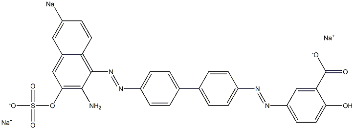 5-[[4'-[(2-Amino-3-hydroxy-6-sodiosulfo-1-naphthalenyl)azo]-1,1'-biphenyl-4-yl]azo]-2-hydroxybenzoic acid sodium salt,,结构式