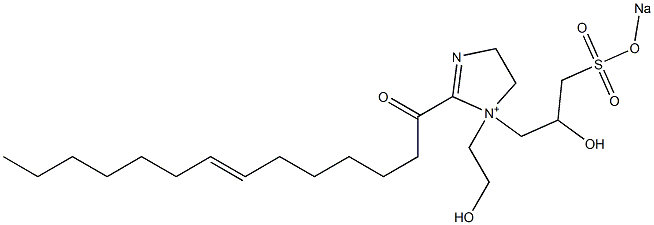 1-(2-Hydroxyethyl)-1-[2-hydroxy-3-(sodiooxysulfonyl)propyl]-2-(7-tetradecenoyl)-2-imidazoline-1-ium Struktur