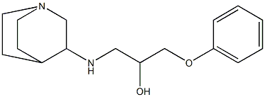 1-フェノキシ-3-(3-キヌクリジニルアミノ)-2-プロパノール 化学構造式