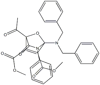 4-Acetyl-1-(dibenzylamino)-3-oxo-2-phenyl-7-oxa-2-azabicyclo[2.2.1]hept-5-ene-5,6-dicarboxylic acid dimethyl ester,,结构式