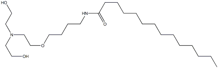 N-[4-[2-[ビス(2-ヒドロキシエチル)アミノ]エトキシ]ブチル]ミリストアミド 化学構造式