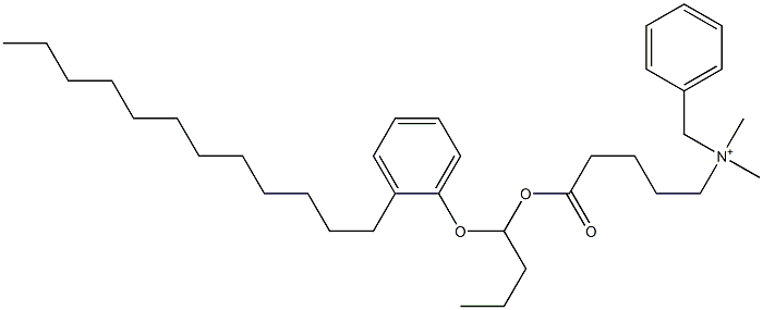 N,N-Dimethyl-N-benzyl-N-[4-[[1-(2-dodecylphenyloxy)butyl]oxycarbonyl]butyl]aminium Structure