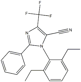 2-フェニル-4-(トリフルオロメチル)-5-シアノ-1-(2,6-ジエチルフェニル)-1H-イミダゾール 化学構造式