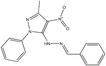 1-(1-Phenyl-3-methyl-4-nitro-1H-pyrazol-5-yl)-2-benzylidenehydrazine Structure