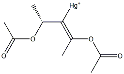 (+)-(Acetyloxy)[(Z)-1-[(R)-1-(acetyloxy)ethyl]-1-propenyl] mercury(II) Struktur