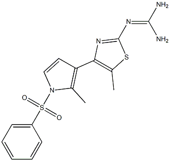 N-(Diaminomethylene)-4-[1-(phenylsulfonyl)-2-methyl-1H-pyrrole-3-yl]-5-methylthiazole-2-amine Struktur