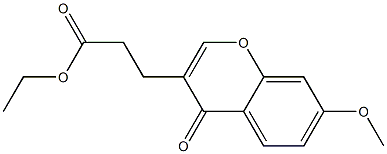 3-(7-メトキシ-4-オキソ-4H-1-ベンゾピラン-3-イル)プロピオン酸エチル 化学構造式