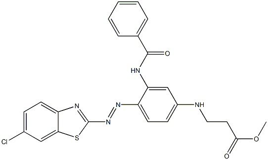 2-[2-Benzoylamino-4-(2-methoxycarbonylethyl)aminophenylazo]-6-chlorobenzothiazole,,结构式