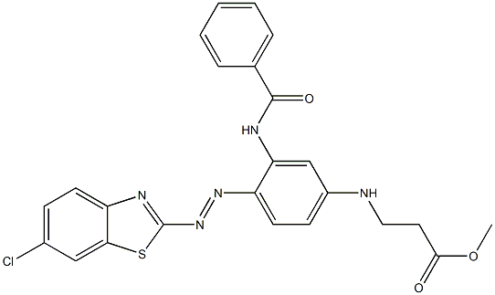 2-[2-Benzoylamino-4-(2-methoxycarbonylethyl)aminophenylazo]-6-chlorobenzothiazole