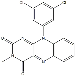 3-Methyl-10-(3,5-dichlorophenyl)pyrimido[4,5-b]quinoxaline-2,4(3H,10H)-dione 结构式