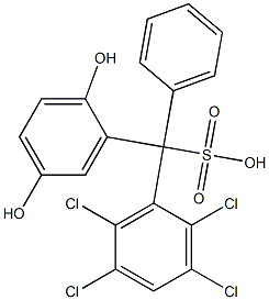 (2,3,5,6-テトラクロロフェニル)(2,5-ジヒドロキシフェニル)フェニルメタンスルホン酸 化学構造式