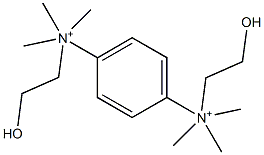 N,N'-ビス(2-ヒドロキシエチル)-N,N,N',N'-テトラメチル-1,4-ベンゼンビス(メタンアミニウム) 化学構造式