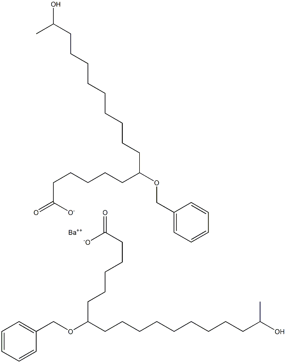 Bis(7-benzyloxy-17-hydroxystearic acid)barium salt,,结构式