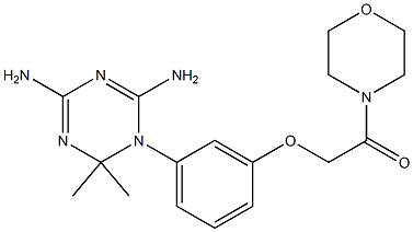 2,4-Diamino-6,6-dimethyl-5,6-dihydro-5-[3-[(morpholinocarbonyl)methoxy]phenyl]-1,3,5-triazine Struktur