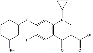 7-[(3-Aminocyclohexyl)oxy]-1-cyclopropyl-6-fluoro-1,4-dihydro-4-oxoquinoline-3-carboxylic acid 结构式