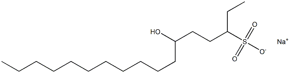 6-ヒドロキシヘプタデカン-3-スルホン酸ナトリウム 化学構造式