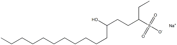 6-Hydroxyheptadecane-3-sulfonic acid sodium salt 结构式