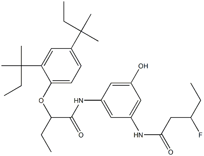 3-(3-Fluoropentanoylamino)-5-[2-(2,4-di-tert-amylphenoxy)butyrylamino]phenol 结构式