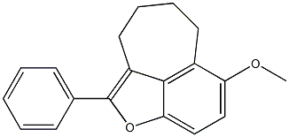 2-Phenyl-7-methoxy-3,4,5,6-tetrahydrocyclohepta[cd]benzofuran Struktur