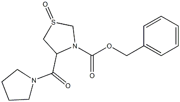 3-Benzyloxycarbonyl-4-[(pyrrolidin-1-yl)carbonyl]thiazolidine 1-oxide Structure