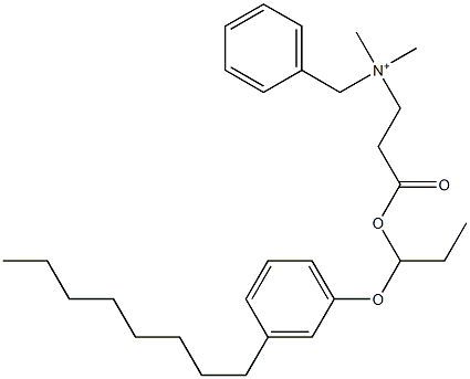 N,N-Dimethyl-N-benzyl-N-[2-[[1-(3-octylphenyloxy)propyl]oxycarbonyl]ethyl]aminium Structure