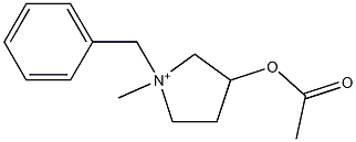 3-Acetyloxy-1-methyl-1-(phenylmethyl)pyrrolidinium 结构式