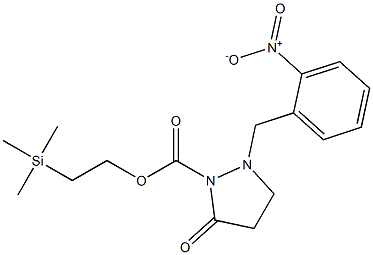 2-(2-Nitrobenzyl)-5-oxopyrazolidine-1-carboxylic acid 2-(trimethylsilyl)ethyl ester,,结构式