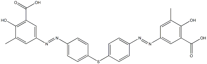 3,3'-[Thiobis(4,1-phenyleneazo)]bis(6-hydroxy-5-methylbenzoic acid) Struktur