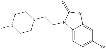 3-[2-(4-メチル-1-ピペラジニル)エチル]-6-ブロモベンゾチアゾール-2(3H)-オン 化学構造式