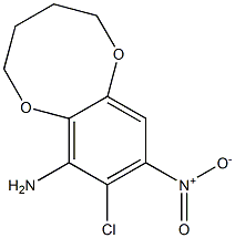 (2,3,4,5-Tetrahydro-8-chloro-9-nitro-1,6-benzodioxocin)-7-amine 结构式
