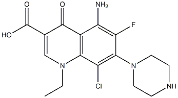 5-Amino-8-chloro-1-ethyl-6-fluoro-1,4-dihydro-4-oxo-7-(1-piperazinyl)quinoline-3-carboxylic acid|