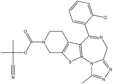  1-Methyl-6-(2-chlorophenyl)-9-[(1-cyano-1-methylethoxy)carbonyl]-7,8,9,10-tetrahydro-4H-pyrido[4',3':4,5]thieno[3,2-f][1,2,4]triazolo[4,3-a][1,4]diazepine