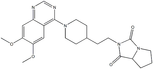 7-[2-[1-(6,7-Dimethoxyquinazolin-4-yl)piperidin-4-yl]ethyl]-1,7-diazabicyclo[3.3.0]octane-6,8-dione 结构式