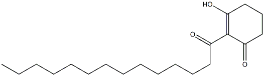2-テトラデカノイル-3-ヒドロキシ-2-シクロヘキセン-1-オン 化学構造式