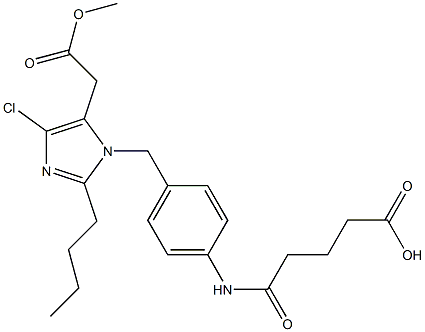 2-Butyl-4-chloro-1-[4-[4-(hydroxycarbonyl)butanoylamino]benzyl]-1H-imidazole-5-acetic acid methyl ester Structure