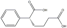 [R,(-)]-2-フェニルヘキサン二酸 化学構造式