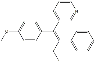 (Z)-1-(4-メトキシフェニル)-2-フェニル-1-(3-ピリジニル)-1-ブテン 化学構造式